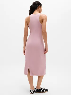 Athleta Seasoft Rib Midi Tank Dress in Pink Purple Size S NWT thumbnail 2