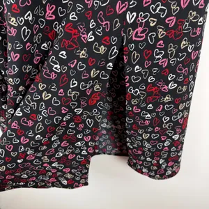LOFT Black Heart Print Midi Skirt Size 2 Coquette Valentines Romantic Y2K‎ Girly thumbnail 3