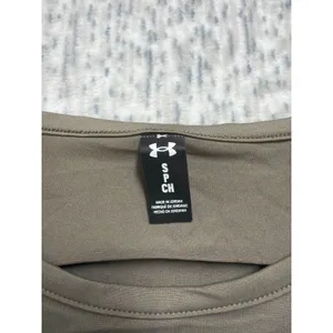 Under Armour Rush Women Small T-Shirt Taupe Brown Olive Short Sleeve Performance thumbnail 4