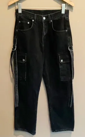 Carmar Haedus Super Baggy Cargo‎ Jeans Black 24 thumbnail 1