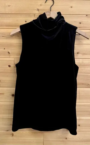 Lauren Ralph Lauren Medium Sleeveless Velvet Cowlneck Turtleneck Blouse Top thumbnail 1