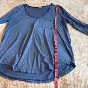 POL Women’s Front Pocket Relaxed Lightweight Long Sleeve Knit Top Casual‎ Blue thumbnail 6