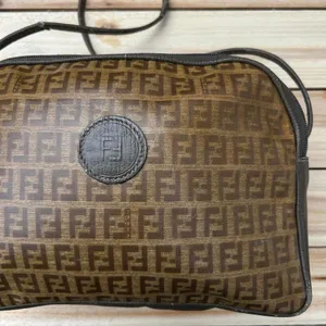 Authentic Vintage Tan Brown Monogram Fendi Shoulder Bag Purse thumbnail 2