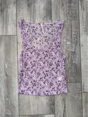 Free People Y2K Coquette Twosie for One Mesh Lilac Ditsy Floral Combo Tank small thumbnail 4