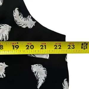 White House Black Market Feather Print Surplice Blouse Black White Sz XL | 0134 thumbnail 5