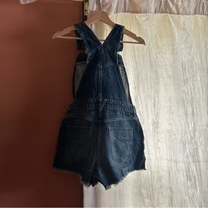 Free People Sunkissed Denim‎ Short Overalls Zip Front Jean Shortalls NEW Size 2 thumbnail 5