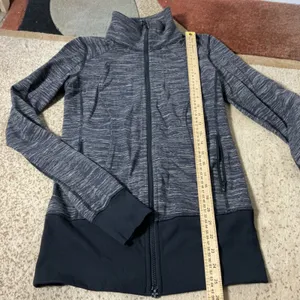 Lululemon Nice Asana Jacket Women 6 Black Space Dye Full Zip Luon W4D44S thumbnail 2