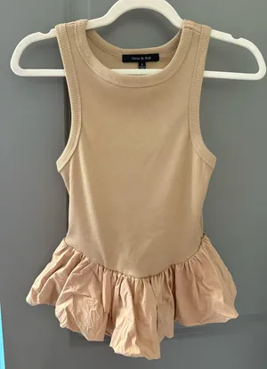 Strut & Bolt Peplum high Neck Tank Top  thumbnail 1