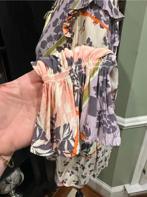 Sanctuary “After Party” Boho Floral Tie‑Neck Blouse – Size Medium thumbnail 6