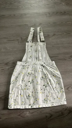 Forever 21 Floral Overall White Dress thumbnail 4