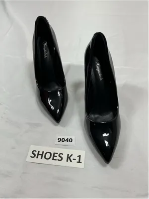Womans New Hingswink Slip On Stiletto Pumps 8.5 Black Pointed Toe thumbnail 2
