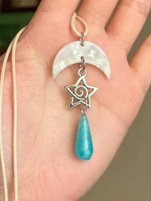 Handmade grunge y2k cute star swirl celestial necklace💫🌀 thumbnail 1