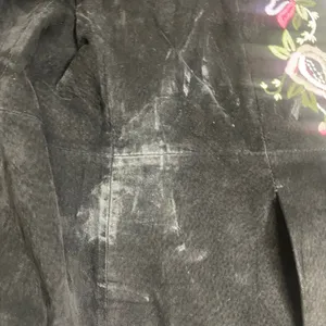 Metrostyle Black Suede‎ Embroidered Floral Jacket Sz M Hook Eye Coat STAINS! thumbnail 11