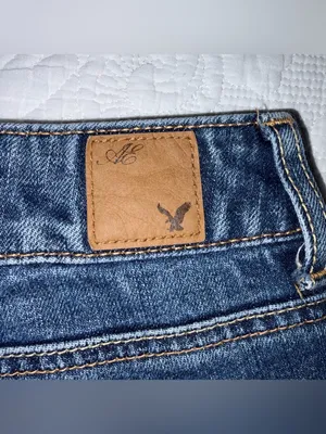 American Eagle Y2K Cut-Off Jean Shorts. Size: 12. Medium Wash. thumbnail 4
