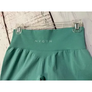 NVGTN Women's High Waisted Pro Seamless Compression Shorts 4.5" Teal Size Medium thumbnail 5