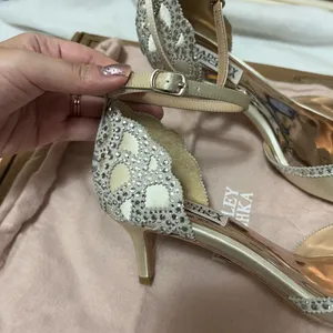 Badgley Mischka Gillian embellished jeweled sandals bridal thumbnail 11