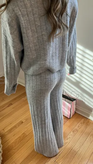Boutique gray matching set sweater pants thumbnail 3