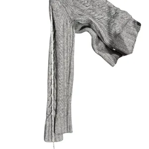 Abercrombie Sweater Wool Angora Cable Knit Turtleneck Y2K Preppy Gray Medium thumbnail 13