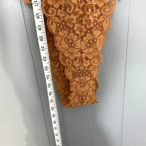 NEW Free People HAH Brown Sugar Cut to the Chase Lace V-neck Boho Bodysuit L thumbnail 5