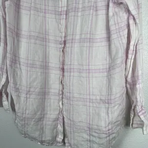 Free People Women's No Limits Plaid Linen Button‎ Down Shirt Sz XS thumbnail 7