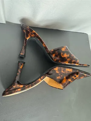 SHEIN Tortoiseshell Brown Square-Toe Slide Heels size 6 thumbnail 7