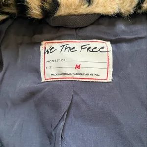 Free‎ People Need it Trench Coat with Leopard Print Collar size medium, new thumbnail 6