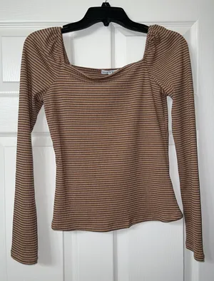12th Tribe Long Sleeve Striped Top thumbnail 1
