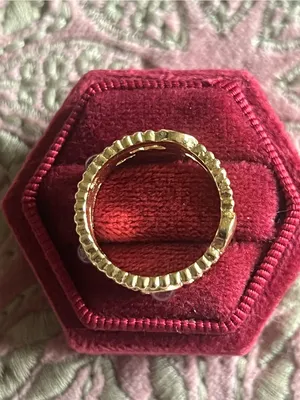 Gorgeous Golden Ring w/ Precious Purple Gemstone Cocktail Ring S 7 thumbnail 3