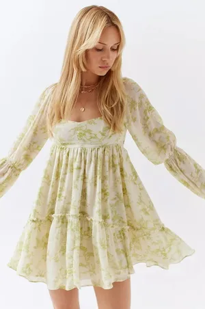 Urban Outfitters Lannette Long Sleeve Mini Dress thumbnail 1