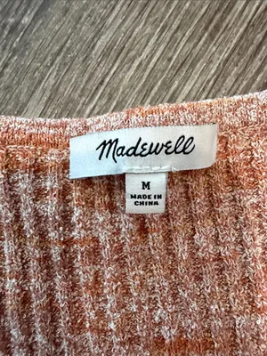 Madewell Marled Shaw Button-Front Sweater Tee Orange tiger medium thumbnail 5