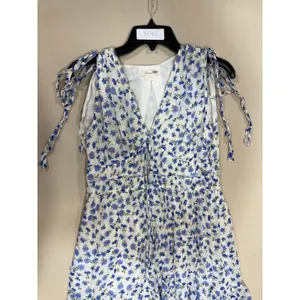 Shoshanna Helena Dress Blue Floral Sleeveless Lightweight Midi Size 2 thumbnail 3