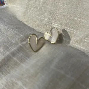 Gold and white enamel earrings thumbnail 6