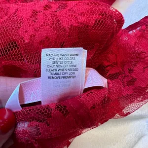 Victoria's Secret Very Sexy‎ Red Sheer Lace Babydoll Lingerie Size Medium thumbnail 7