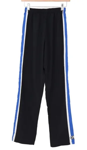 Frontline Dance Microfiber Track Pants Black Blue White Side Stripe Small thumbnail 1