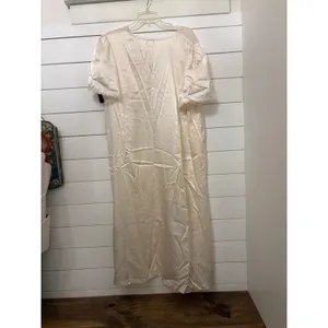 Barbizon Vintage Pale Cream Floral Embroidered‎ Elegant Lace Trim Long Robe 1X thumbnail 6