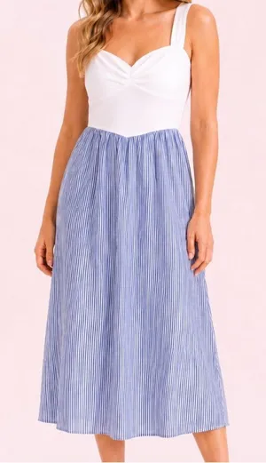 NEW Altar’d State Blue and White Striped Maxi Dress Size 3XL NWT thumbnail 1