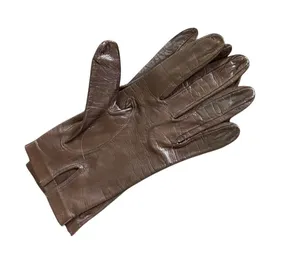 Italian Leather Unlined Fitted Gloves Sz 7.5 Chocolate Brown Winter Sleek Dressy thumbnail 1
