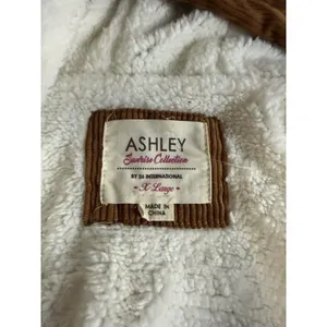 Ashley Sunrise Collection Corduroy Hooded Cropped Zip Sherpa Lined Jacket XL thumbnail 7