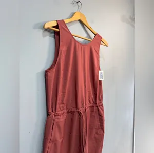 Coral Old Navy Drawstring Waist Jumpsuit Size M NWT thumbnail 3