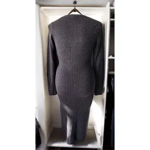 Abercrombie & Fitch Button Front Maxi Ribbed‎ Sweater Dress Brown Size XL thumbnail 3