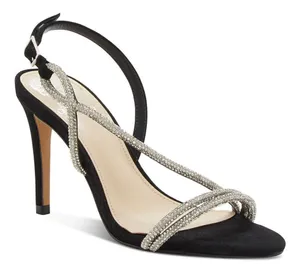 Vince Camuto Womens Luanna Black Suede Rhinesone Sandals Heels Shoes 9.5 NWOT thumbnail 1