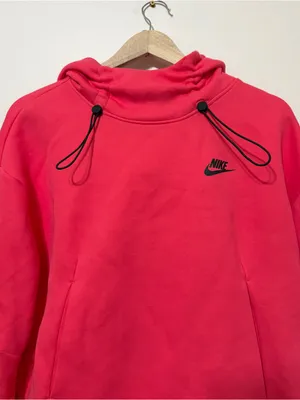 Nike Women's Sportswear Tech Fleece Oversized Hoodie Size Medium Bright Pink thumbnail 4