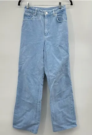 Zara Light Blue Ultra High Rise Wide-Leg Denim Jeans Size 24 thumbnail 1