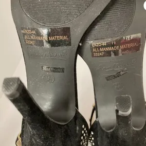 Anne Michelle Heels Size 7.5 Enzo‎ 44 Black Embellished thumbnail 6