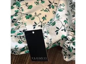 ELOQUII Floral Cotton Poplin Corset Midi Dress Green‎ White NWT 18 Cottagecore thumbnail 5