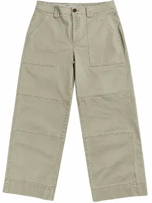Brooks Brothers Women’s Cargo Cropped Wide Leg Pants in Khaki Green Size 8 thumbnail 1