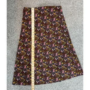 LOFT Women Medium Tropical Leopard Palm Print Midi Skirt A-Line Elastic Waist thumbnail 3