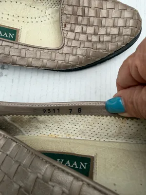 Cole Haan Woven Leather Flats Brown Slip On Loafers Made in Italy thumbnail 5
