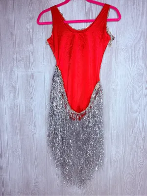 Vintage handmade body suit concert festival wear with tinsel fringe handmade sm thumbnail 4