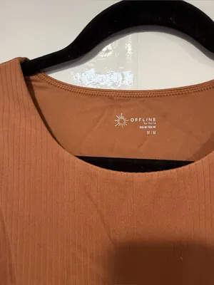 Aerie Sleeveless Ribbed Bodysuit‎ in Warm Brown thumbnail 2